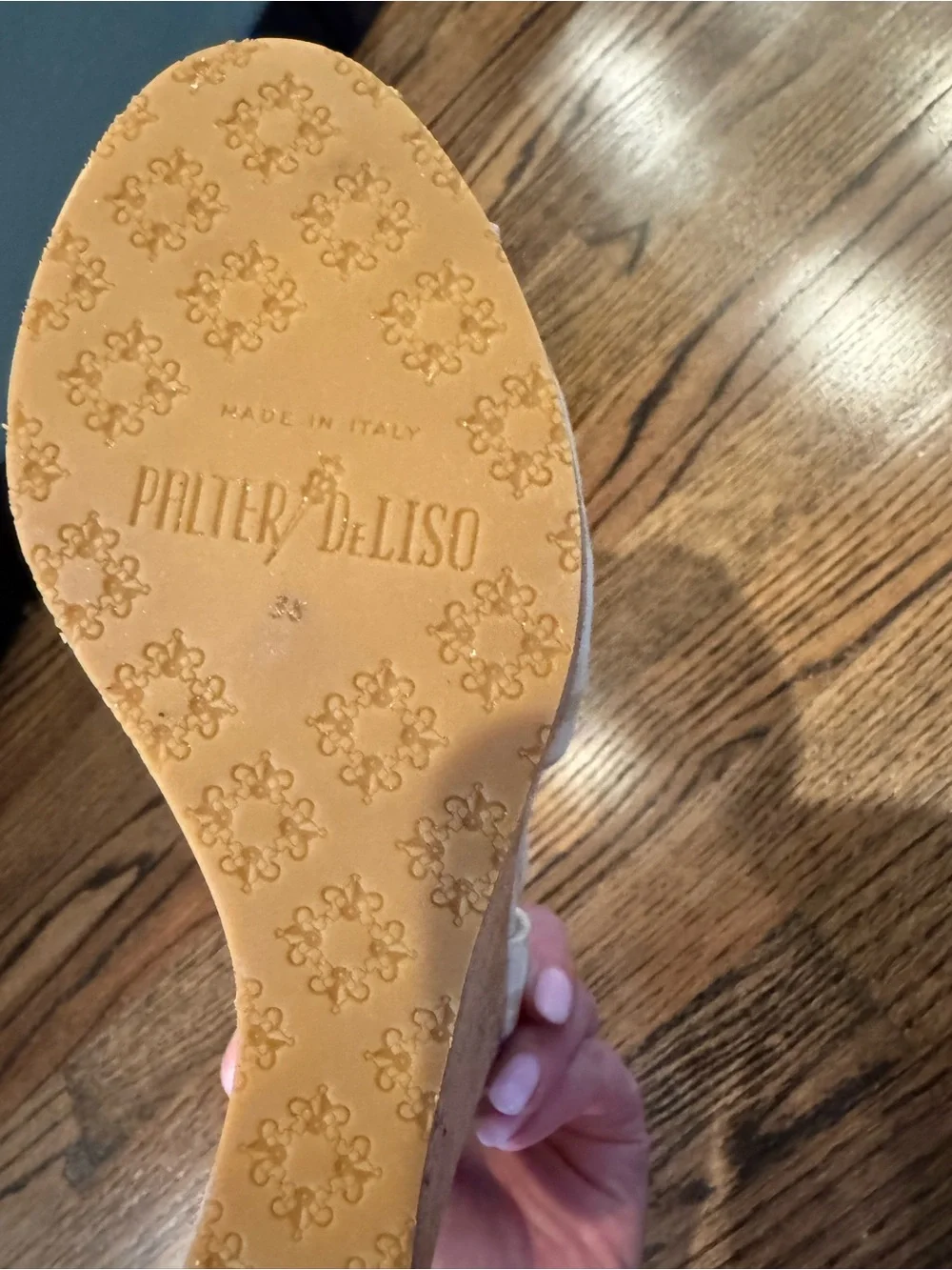 Palter DeLiso Polka Dot Bow Cork Platform Sandals